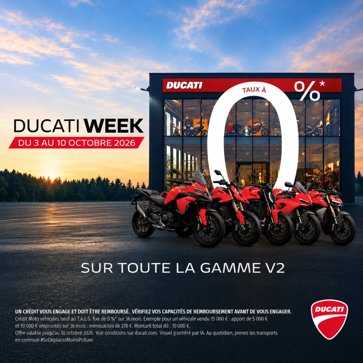 DUCATI WEEK : Taux à 0% sur toute la gamme V2